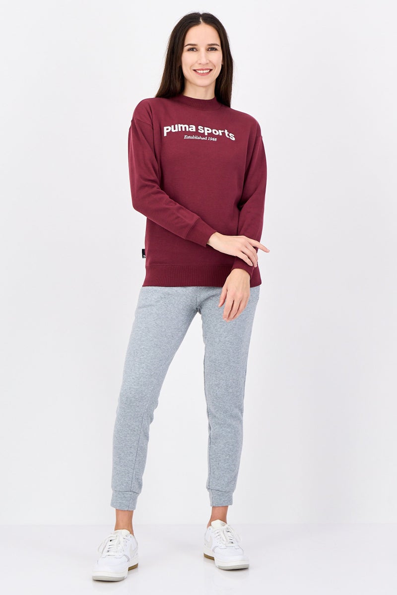 PUMA Women Sportswear Fit Long Sleeve Outdoor Sweatshirt, Maroon - Image 3